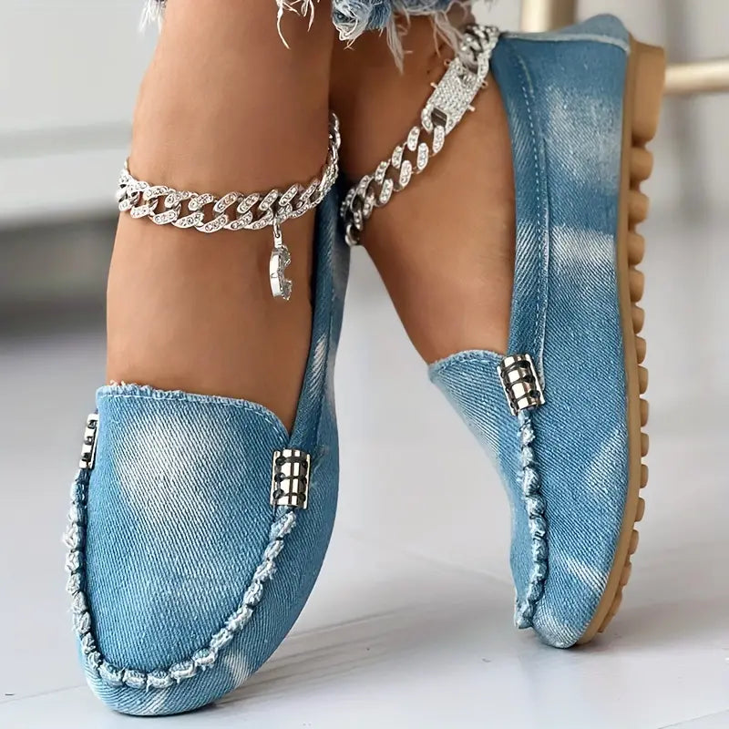 Kvinnors Avslappnade Skor Denim Design Komfortabel och Flexibel-3