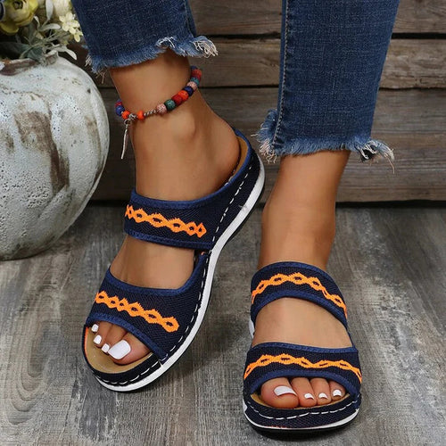 Dam Sommarsandaler Ortopedisk Design Syntetiskt Material-1