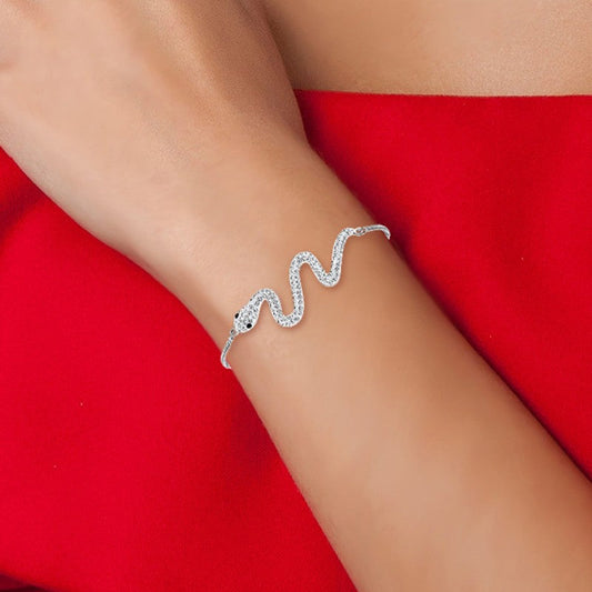 Silverarmband Justerbar Bohemiska Kristaller Rostfritt StÄl-1