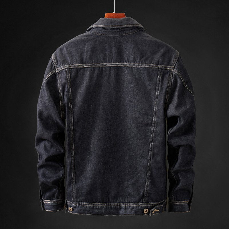Dam Fleece Denimjacka Trendig och Bekväm Denim Fleece-3