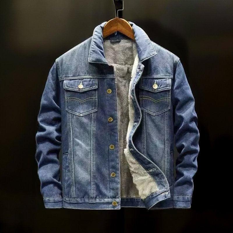 Variant image for Dam Fleece Denimjacka Trendig och Bekväm Denim Fleece-15