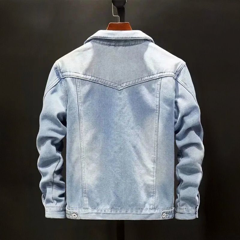 Dam Fleece Denimjacka Trendig och Bekväm Denim Fleece-5