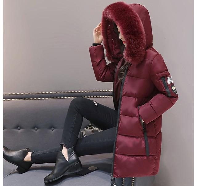 Dam Vinterjacka Lång Vattentålig Polyester Elegant Design 14