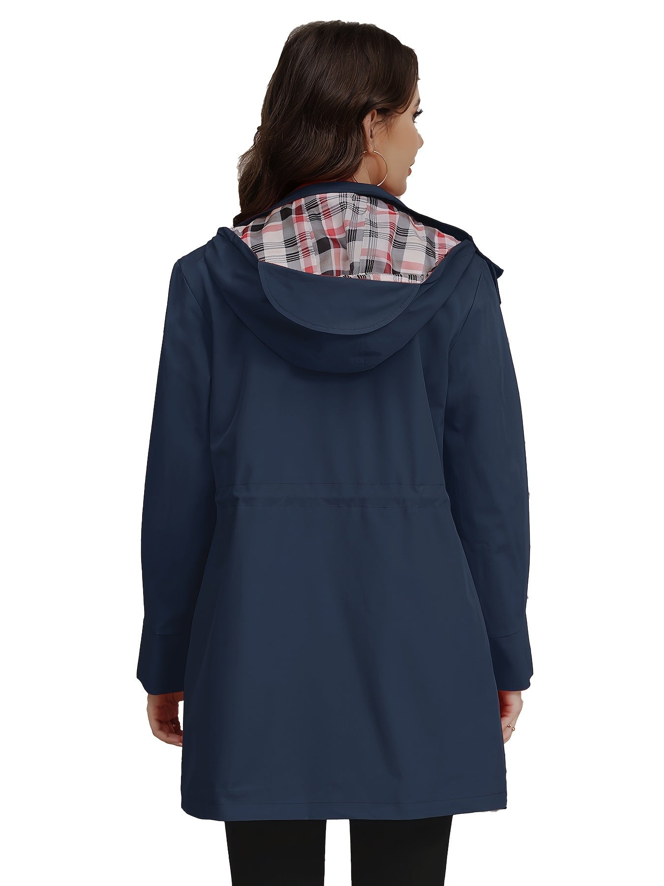 Kvinnojacka med Huva Elegant Polyester med Väska 5