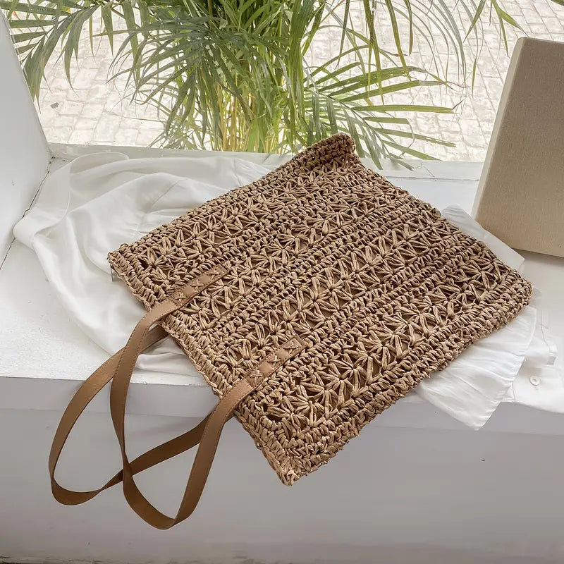 Dam Strandväska Vävd Polyester för Strand och Sommaraktiviteter-6