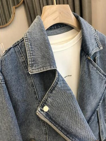 Dam Jeansjacka Tropisk Stil Hållbar Denim 6