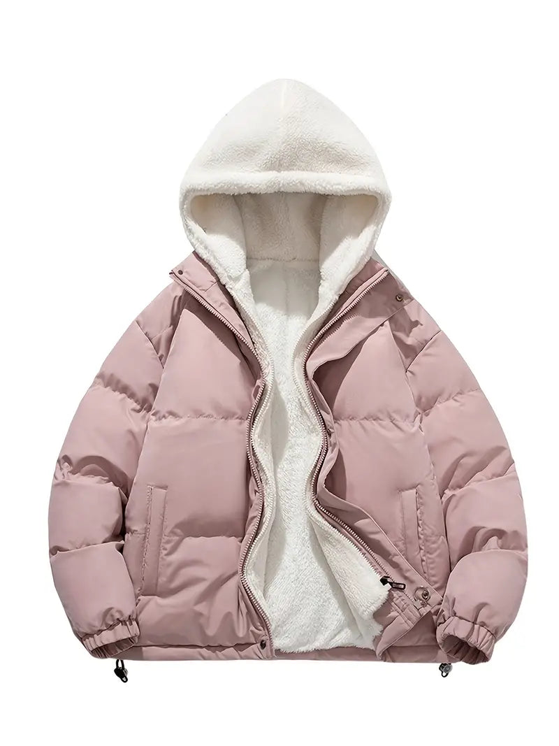 Herrjacka Vinter Hoodie Mjuk Fleece-3