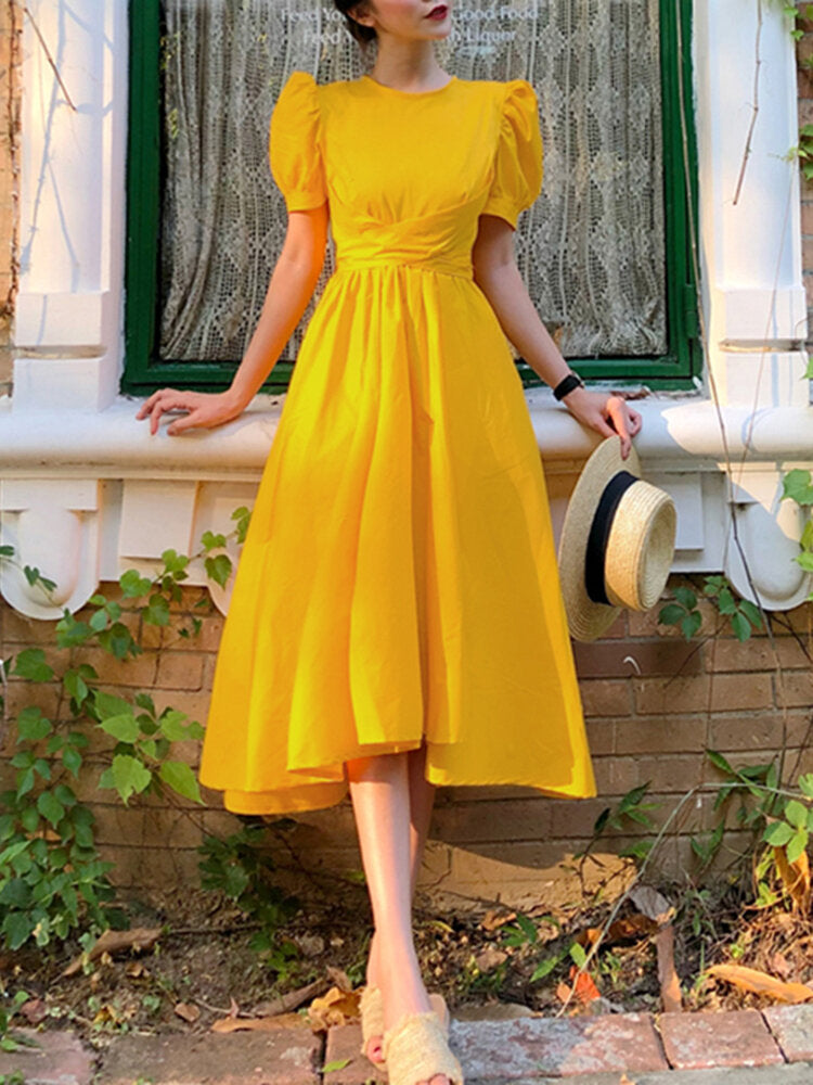 Kvinnors Midi Klänning Justerbart Bälte Högkvalitativt Tyg-2