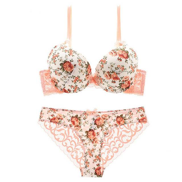 Variant image for Dam Push-Up BH Blommönster Bomull Spandex-2