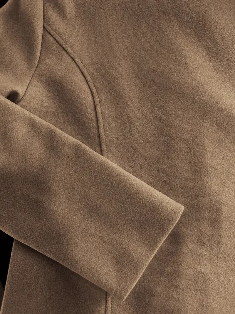 Dam Kappa Dubbelvävd Elegant Vinterkappa i Hållbart Material-4