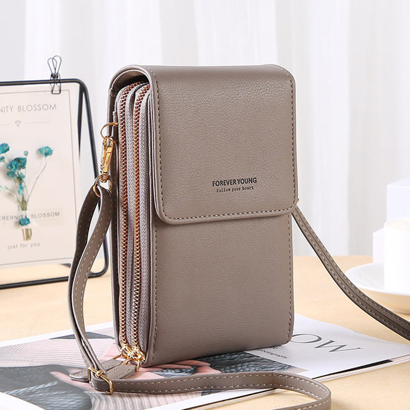 Dam Crossbody Väska Transparent Mobilfack Hållbart Syntetmaterial-2