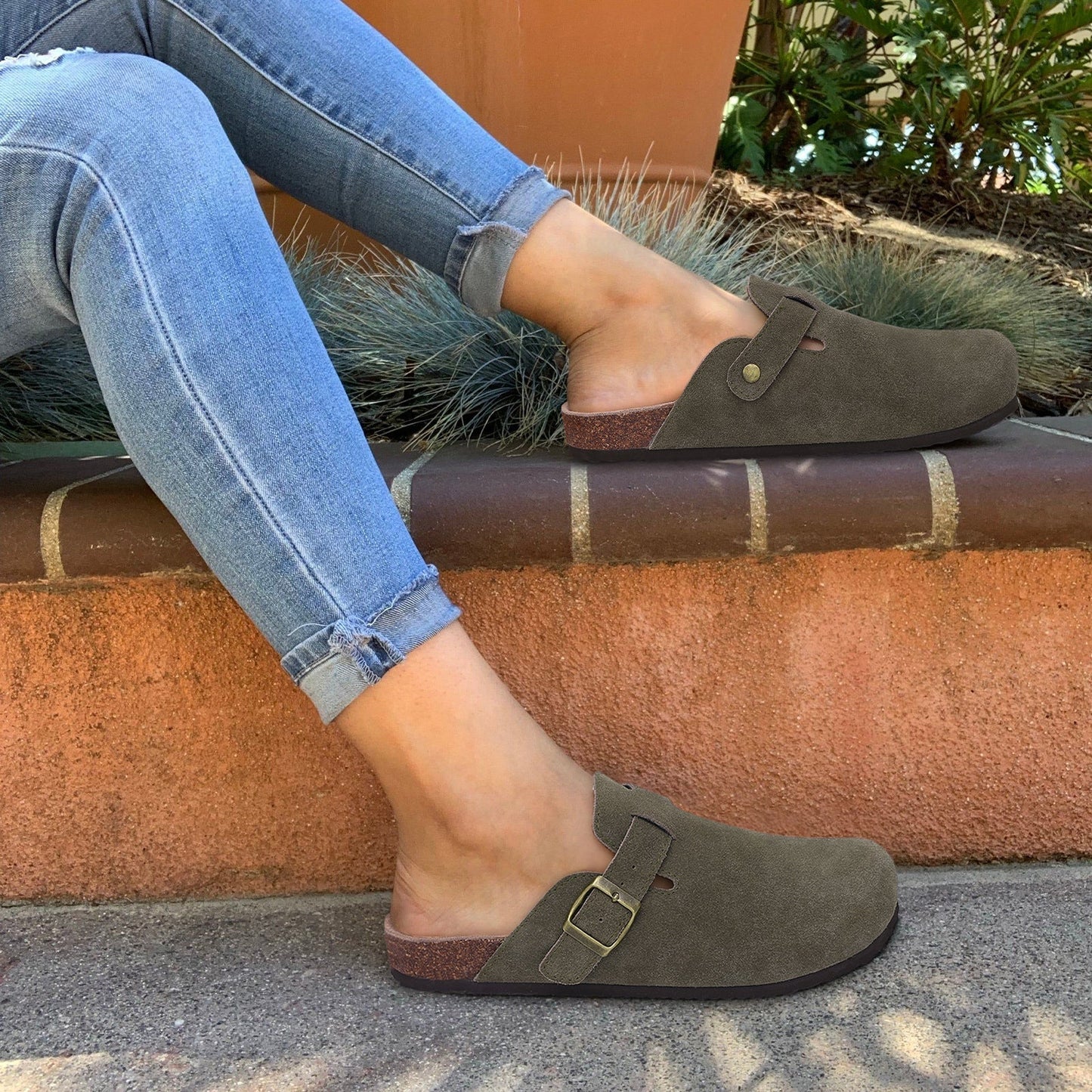 Dam Sandaler Läder Tidlös Design Komfort-5