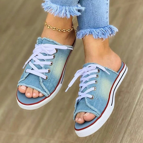 Kvinnors Sneakers Tyg med Snörning Gummi Sula 6