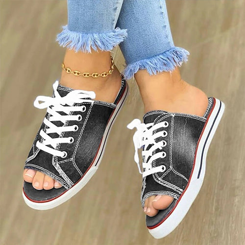 Kvinnors Sneakers Tyg med Snörning Gummi Sula 10