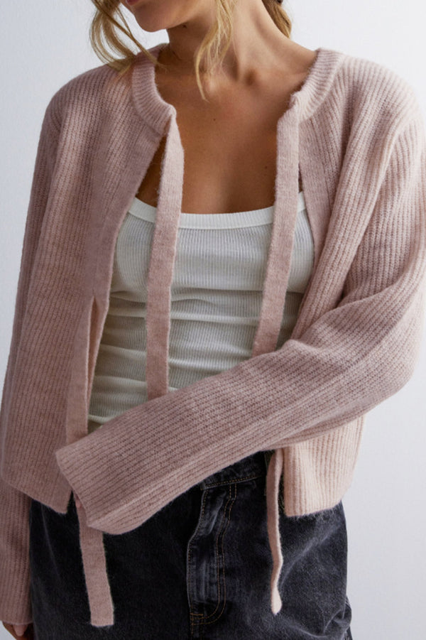 Kvinnors Cardigan Snörning Stickad Elegant Höst-3