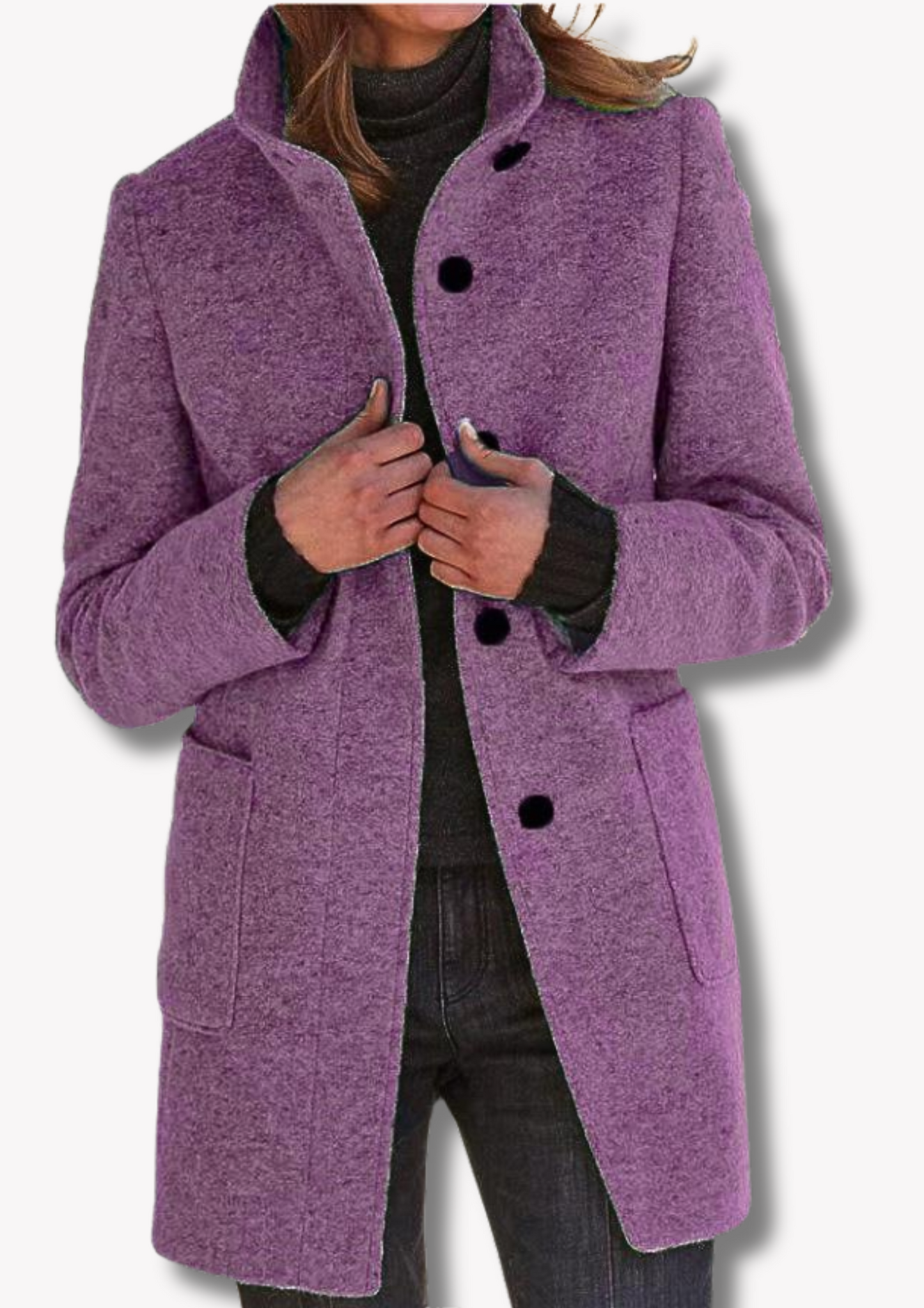 Variant image for Dam Lång Kappa Retro Stildesign Högkvalitativ Polyester-22