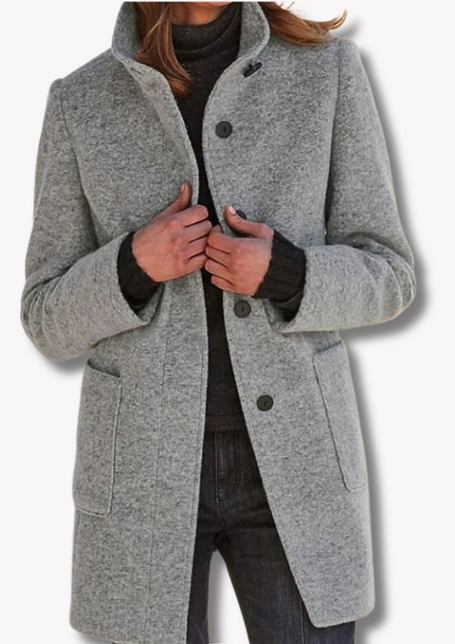 Dam Lång Kappa Retro Stildesign Högkvalitativ Polyester-1