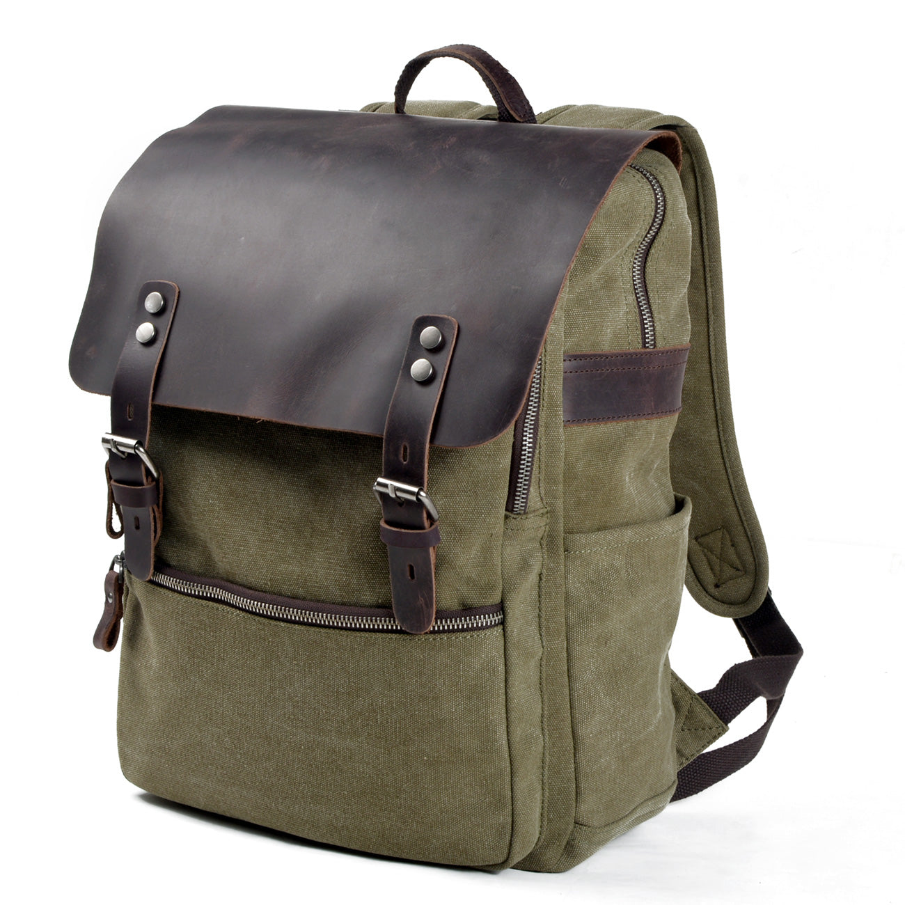 Unisex Ryggsäck Vintage Wolff-Canvas med Justerbara Axelremmar-4