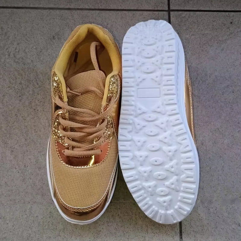 Dam Sneakers Plattform Syntetiskt Läder Modern Snörning 2