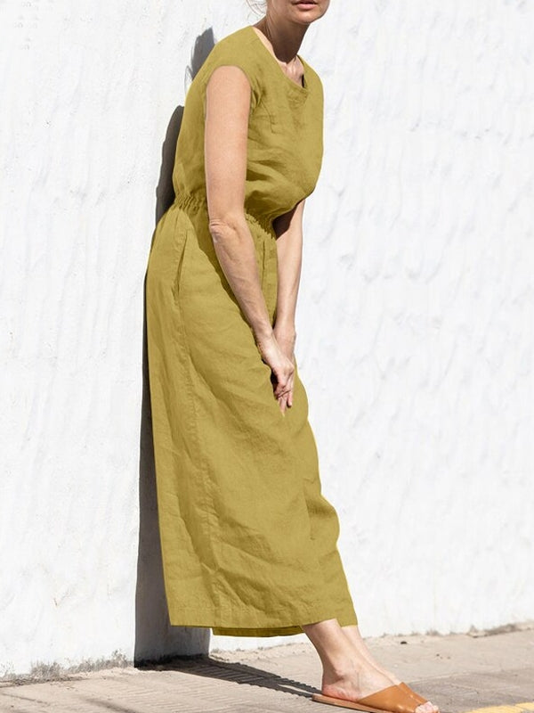 Dam Overall Sommarstil Ergonomisk Bomull-4