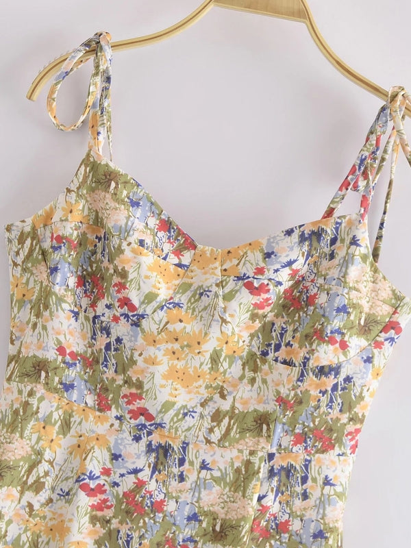 Dam Maxiklänning Axelfri Blommönster A-linje Polyester Sommar-2