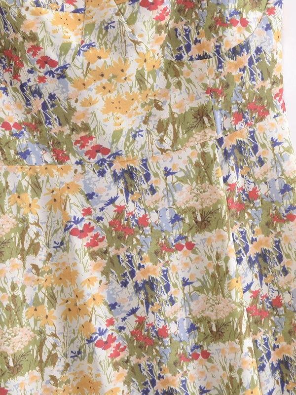 Dam Maxiklänning Axelfri Blommönster A-linje Polyester Sommar-3