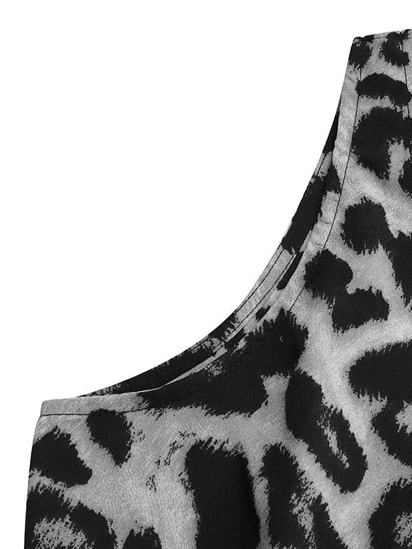 Dam Maxiklänning Boho Leopardmönster Polyester-4