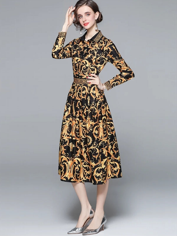 Fina Dam Klänningar A-Linje Midi Klänning Bomull Polyester-2