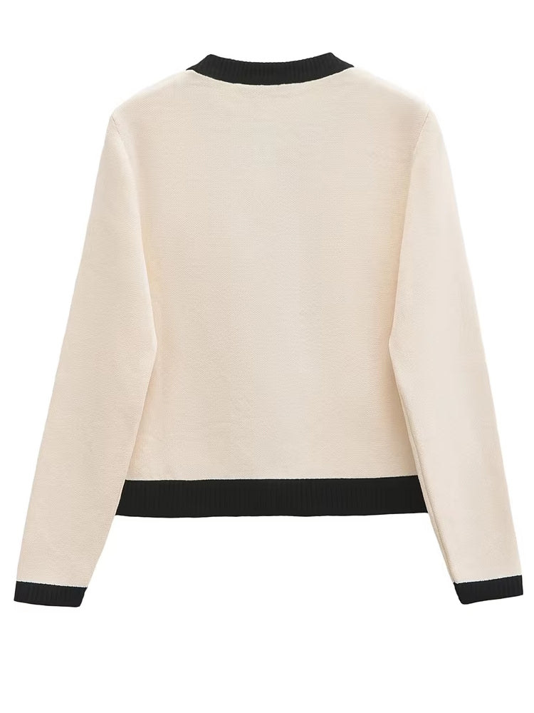 Dam Kofta med Gyllene Knappar Cirkulär Halsringning Polyester-2