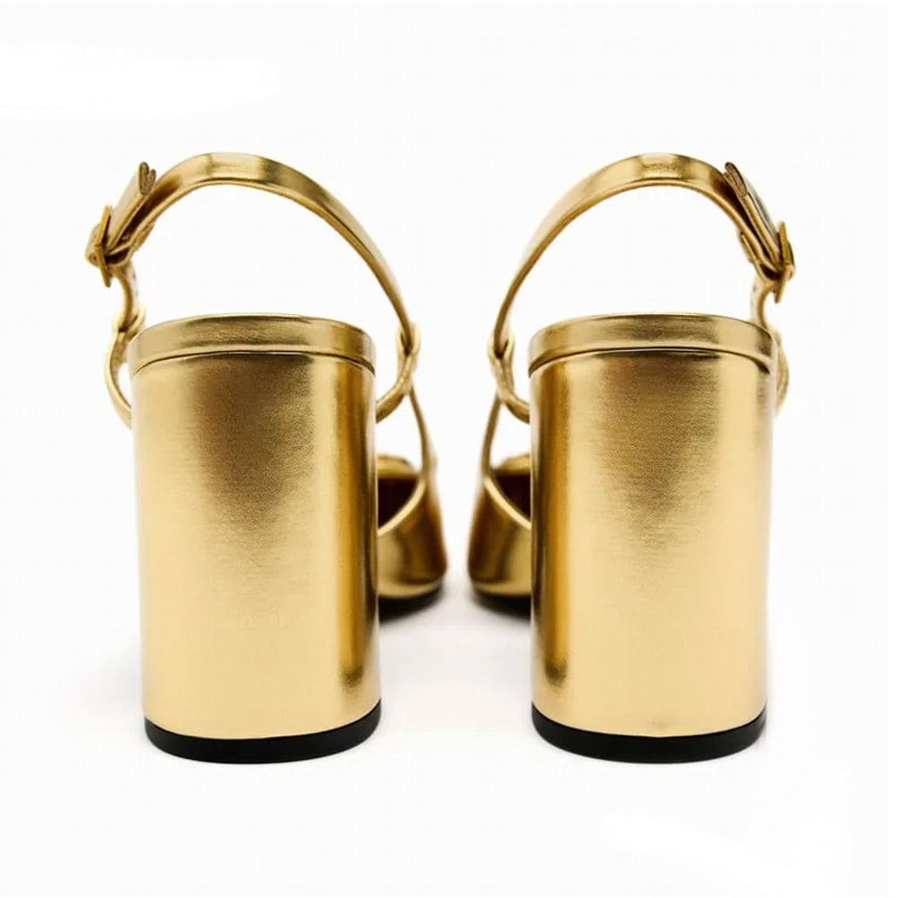 Damklackar Sling Baked Skor Blockklack Mikrofiber-2