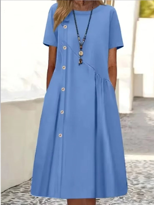 Variant image for Kvinna Lång Klänning O-hals Bomull Polyester-5