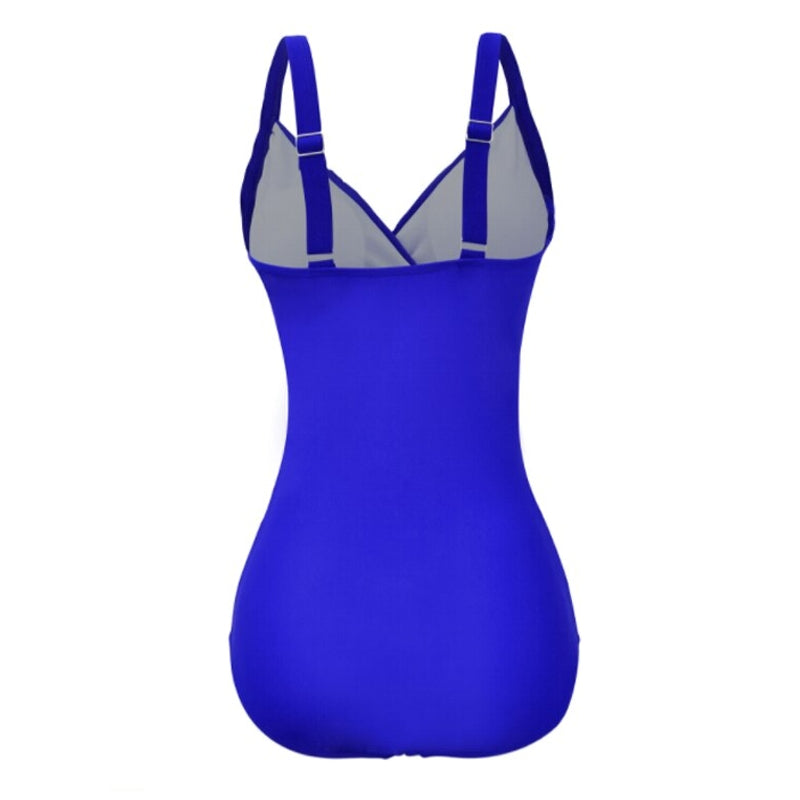 Dam Monokini Baddräkt Enfärgad Plusstorlek Spandex-4