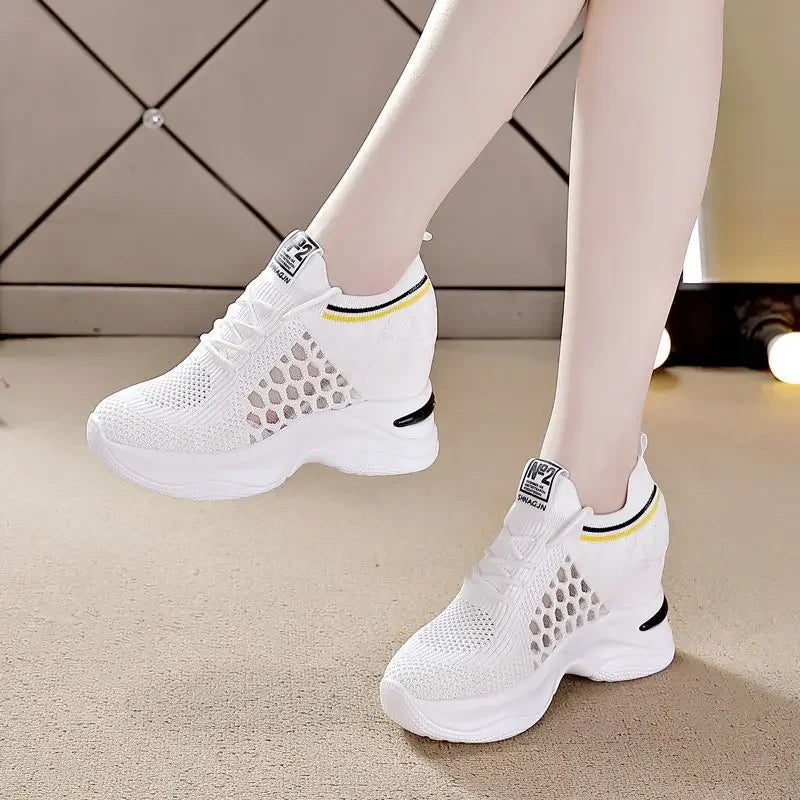 Dam Sneakers Högklackade Andningsbara Mesh EVA-3