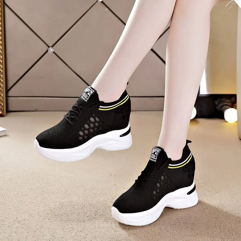 Dam Sneakers Högklackade Andningsbara Mesh EVA-4