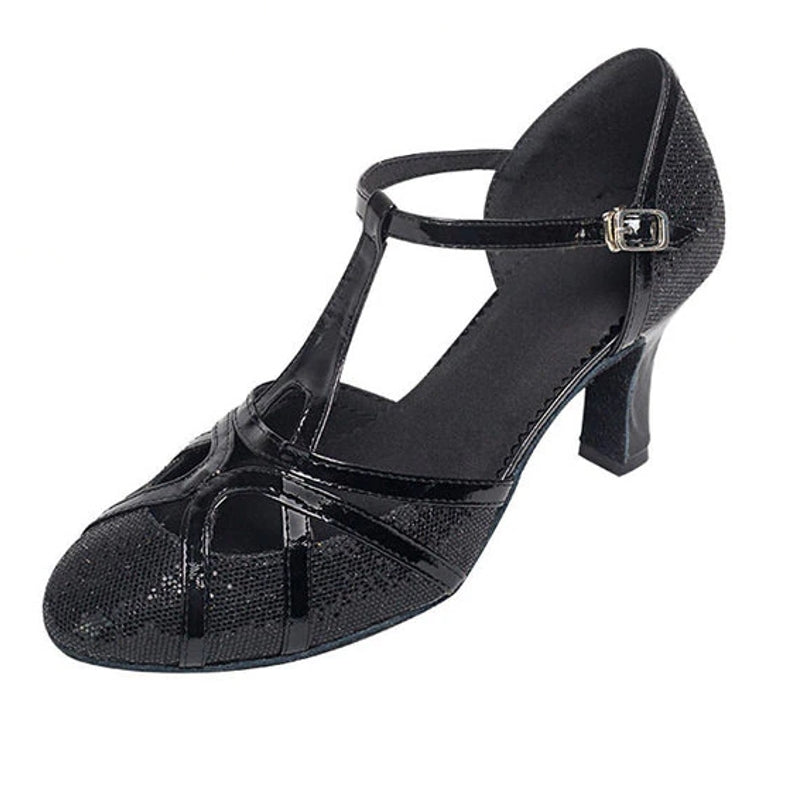 Kvinnors Dansskor Dam Balsal och Latin Glitter Lycra 7 cm Klack 5