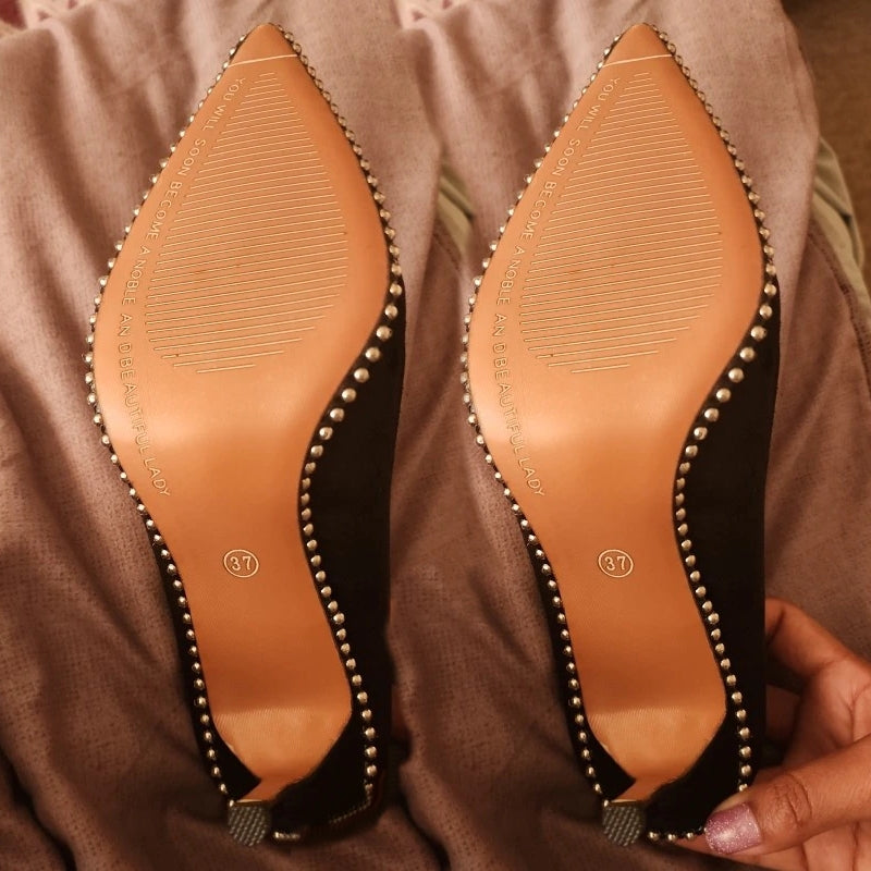 Kvinnor Högklackade Skor Stiletto Syntetiskt Läder 10,5 cm Häl-6