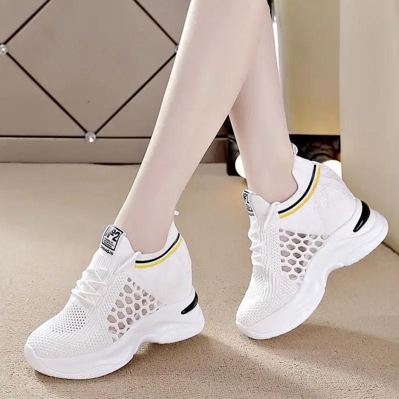 Dam Sneakers Högklackade Andningsbara Mesh EVA-5