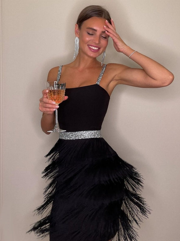 Variant image for Dam Midi Klänning A-linjeformad Djup Halsringning Polyester Fina Dam Klänningar-1