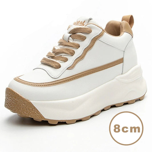 Kvinnors Sneakers 8 cm HĂ€l LĂ€der-1