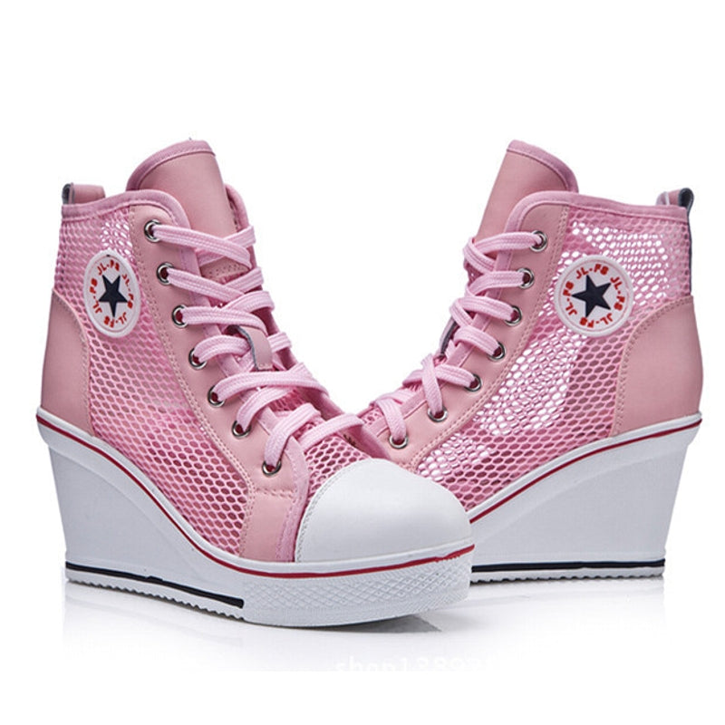 Höga Sneakers Dam Mesh Hög Sula 7,5 cm-2