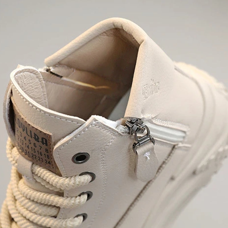 Kvinnors Hög Top Sneakers PU Plattformsula-6