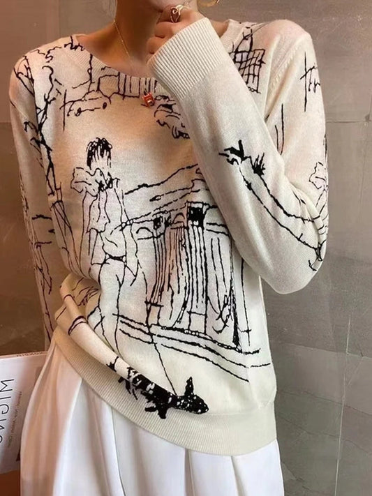 Kvinnors LÄng Tröja Modern Design Mjuk Polyester Akryl Ull-1