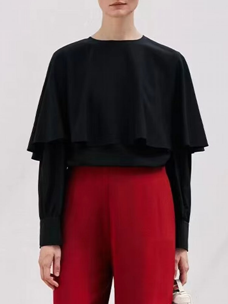 Långärmad T Shirt Dam i Mjuk Bomull och Polyester – Trendig Rund Hals, Neutrala Färger, Perfekt för Avslappnade och Halvformella Tillfällen 8