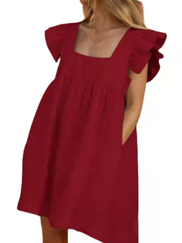 Variant image for Fina Dam Klänningar Midi Klänning Kvadrat Halsringning Bomull Polyester-17