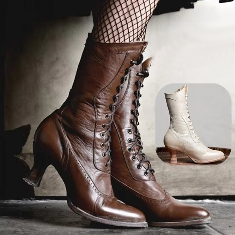 Variant image for Kvinnors Riddarstövlar Höga Klackar PU-Läder-11