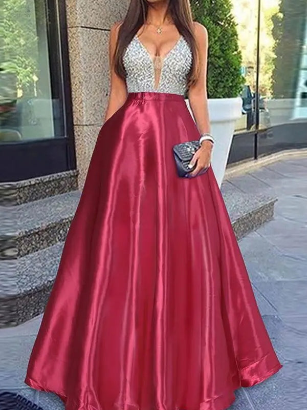 Variant image for Dam Maxikjol A-linjeformad med Elastisk Hög Midja i Sidenliknande Tyg-37