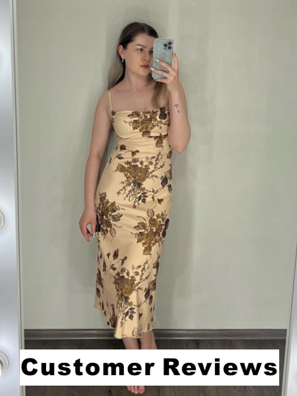 Dam Maxiklänning Blommig Polyester Ärmlös Sommar-3