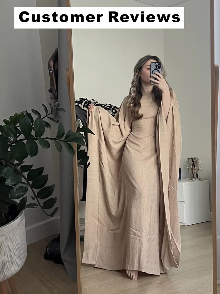 Kvinnors Abaya Klänning Elegant Polyester-3