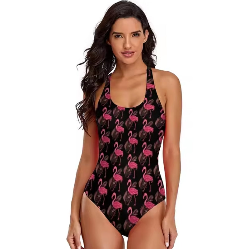 Variant image for Dam Baddräkt En Del Flamingo Tryck Nylon Spandex-16