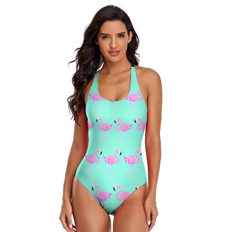 Variant image for Dam Baddräkt En Del Flamingo Tryck Nylon Spandex-11